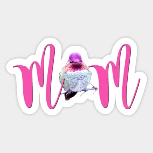 MOM - Pink Hummingbird Photo Sticker